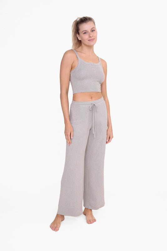 BRUSHED WIDE LEG LOUNGE PANTS