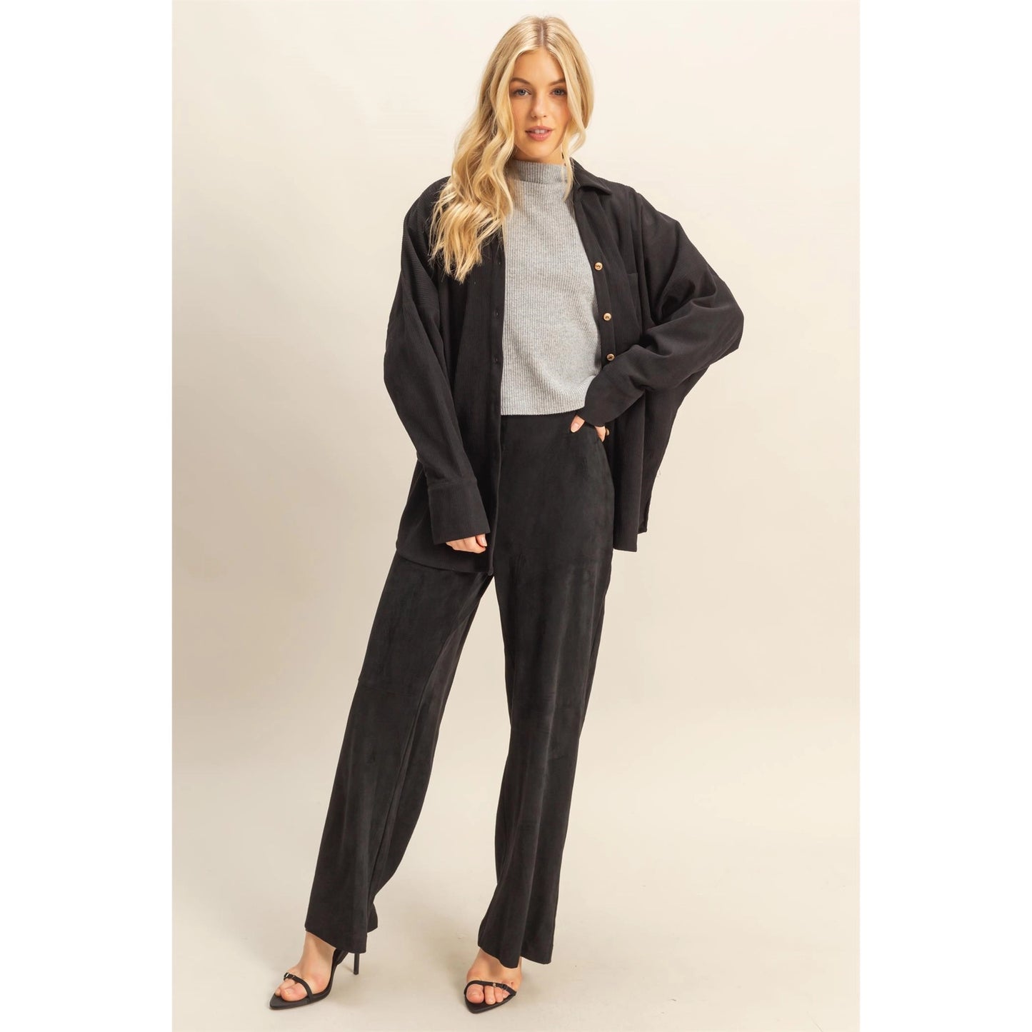 Casual Oversized Button Down Corduroy Shirt