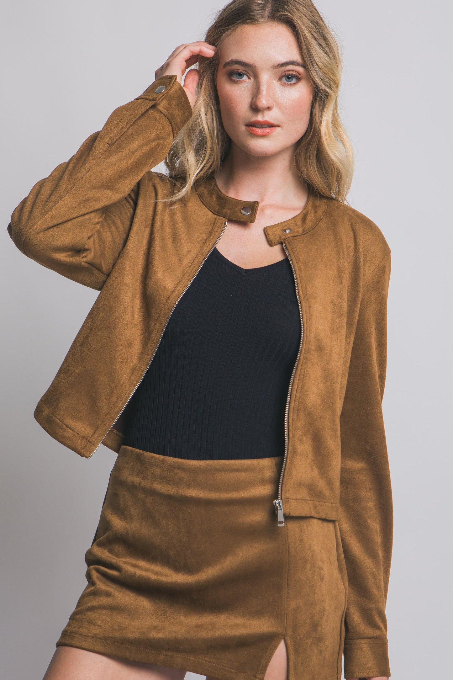 Faux Suede Jacket