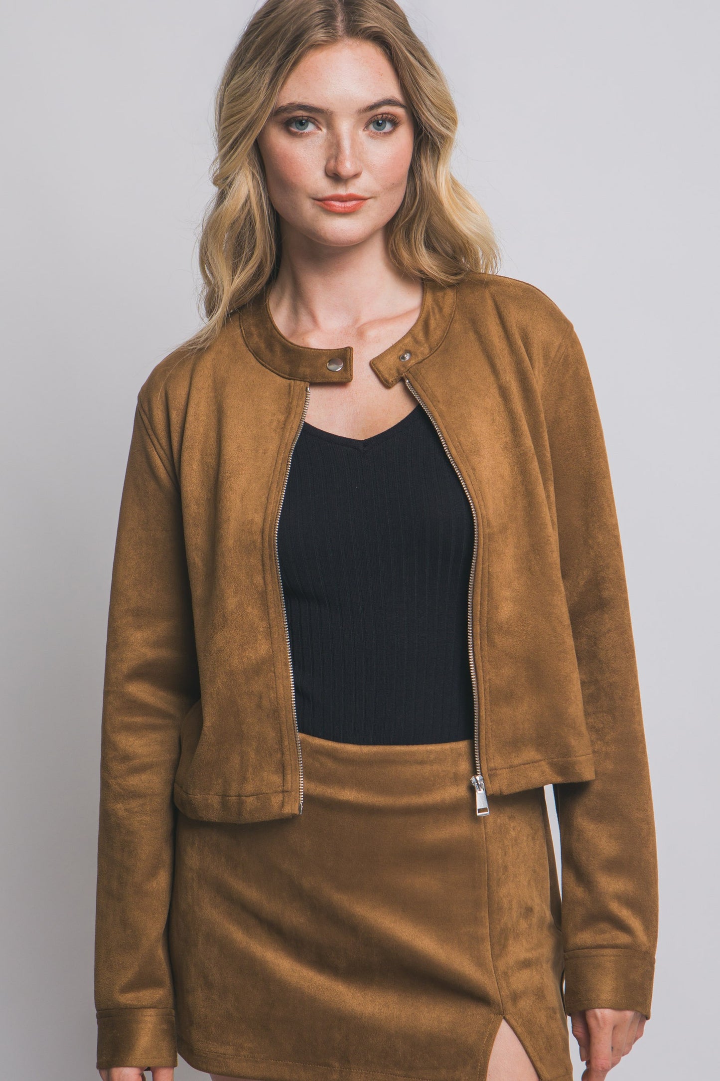 Faux Suede Jacket