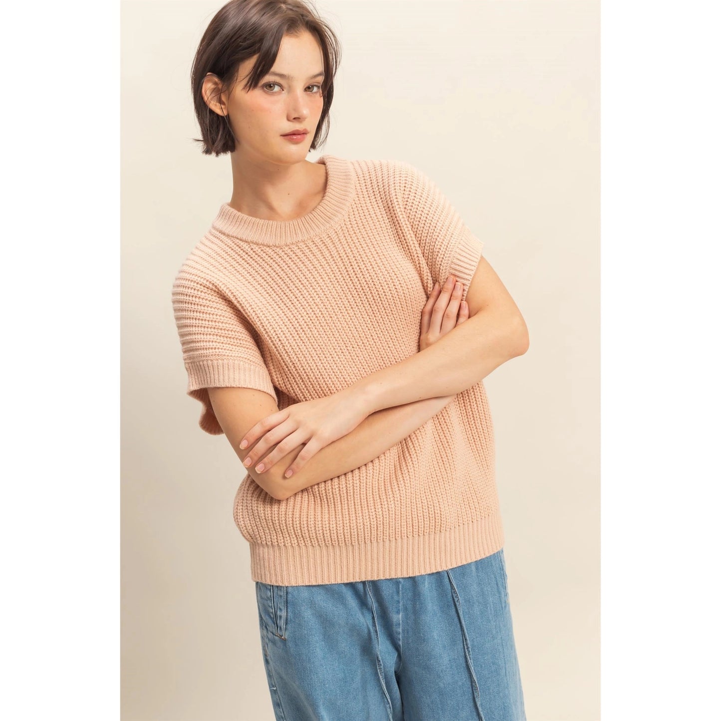 Short Sleeve Oversized Casual Sweater