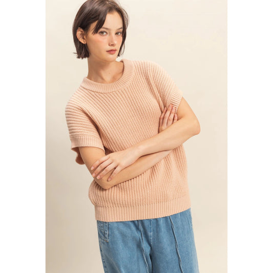 Short Sleeve Oversized Casual Sweater