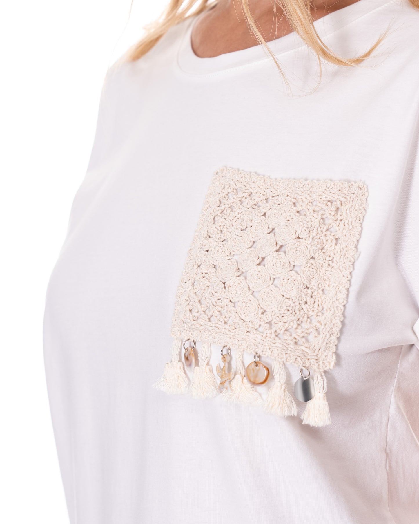 Crochet Pocket Patch T-Shirt