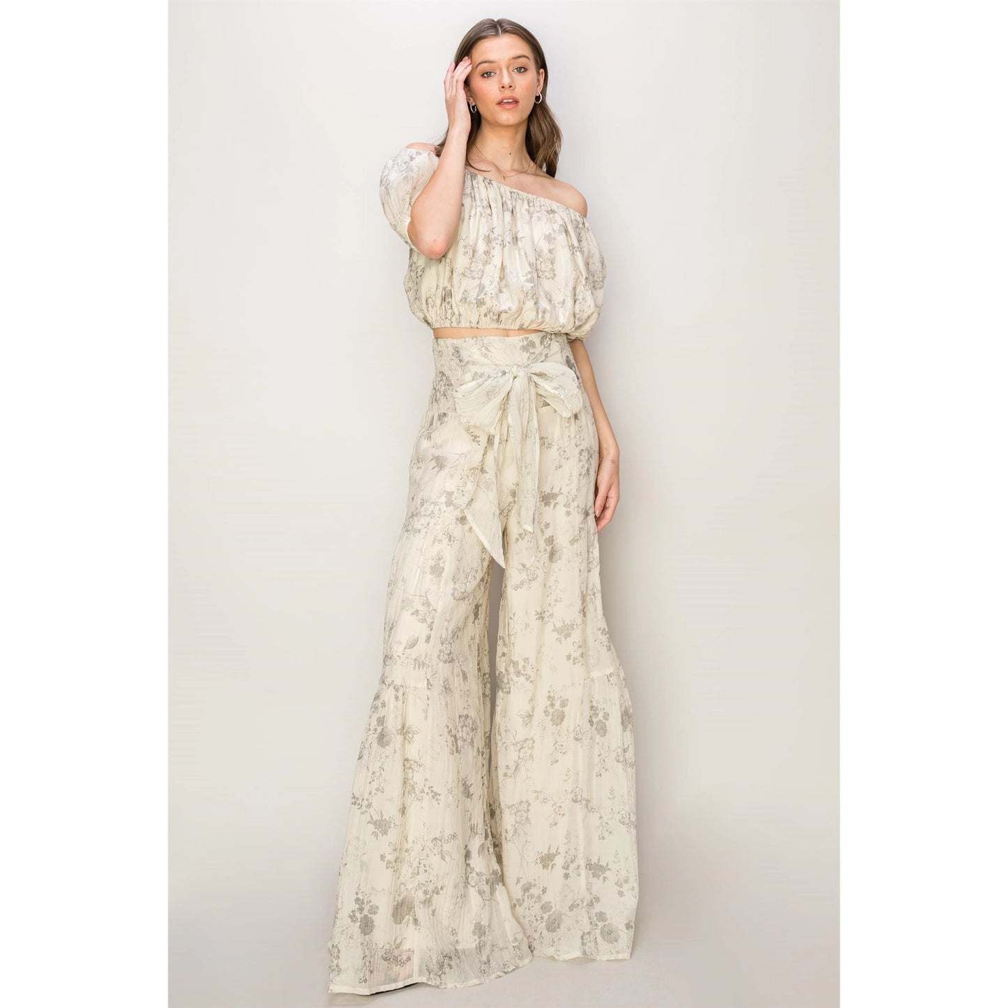 Floral Print Tiered Palazzo Pants