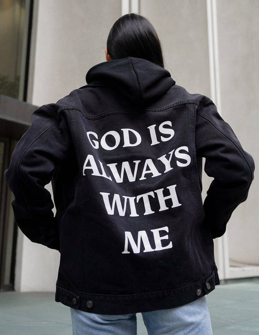 God is Always With Me Denim Jacket