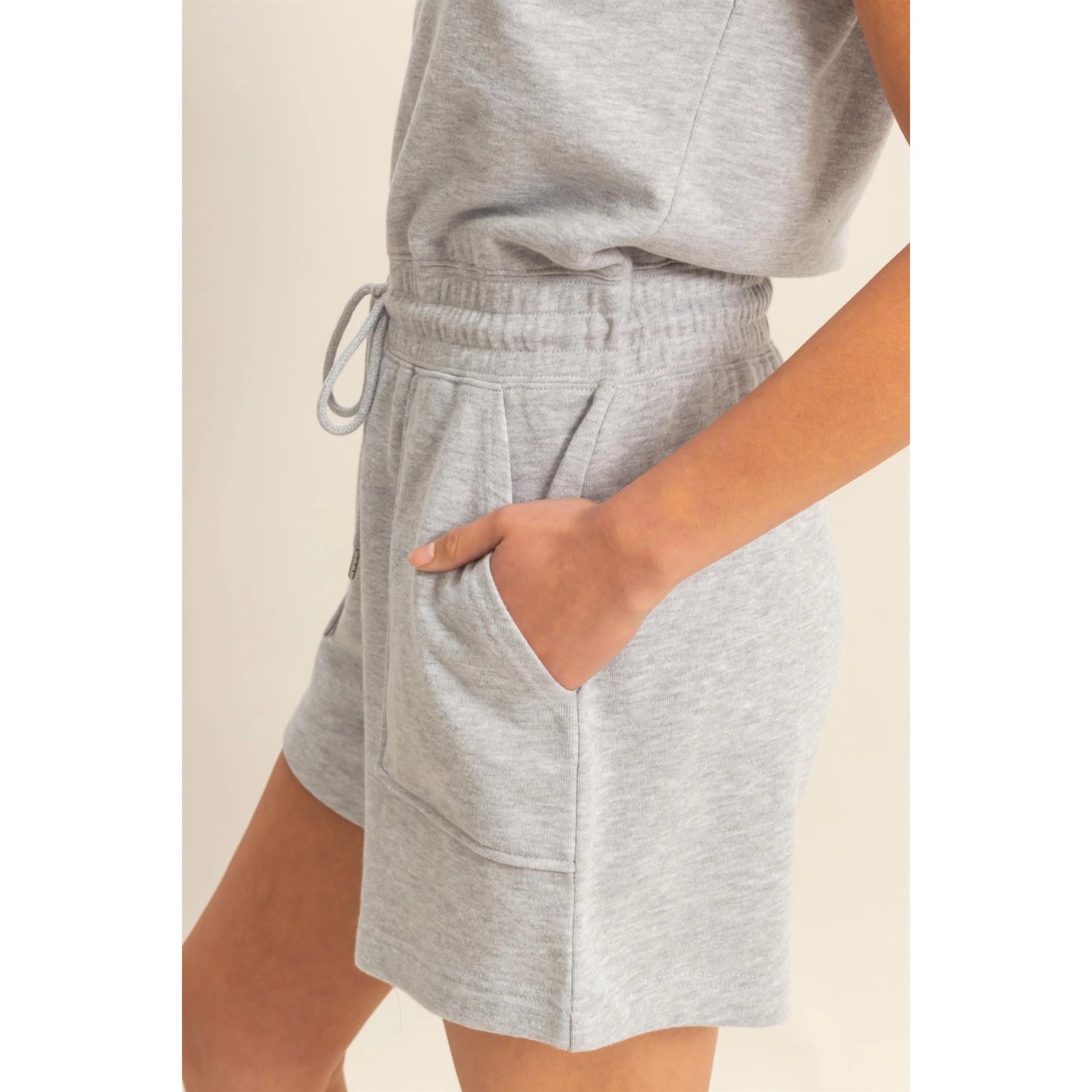 Sleeveless Drawstring Waist Romper