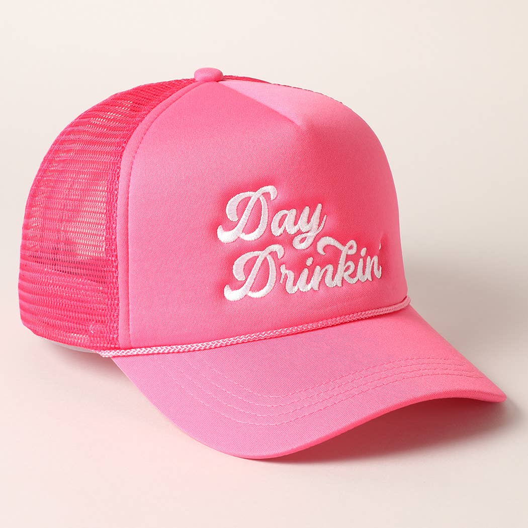 Day Drinkin Embroidery Mesh Back Trucker Hat