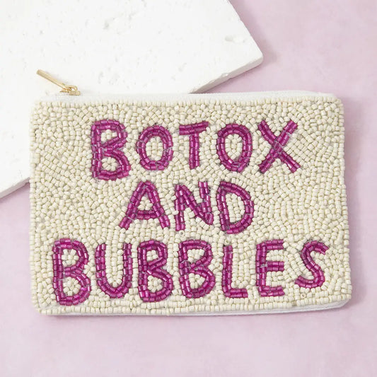 Botox and Bubbles Beaded Coin Purse