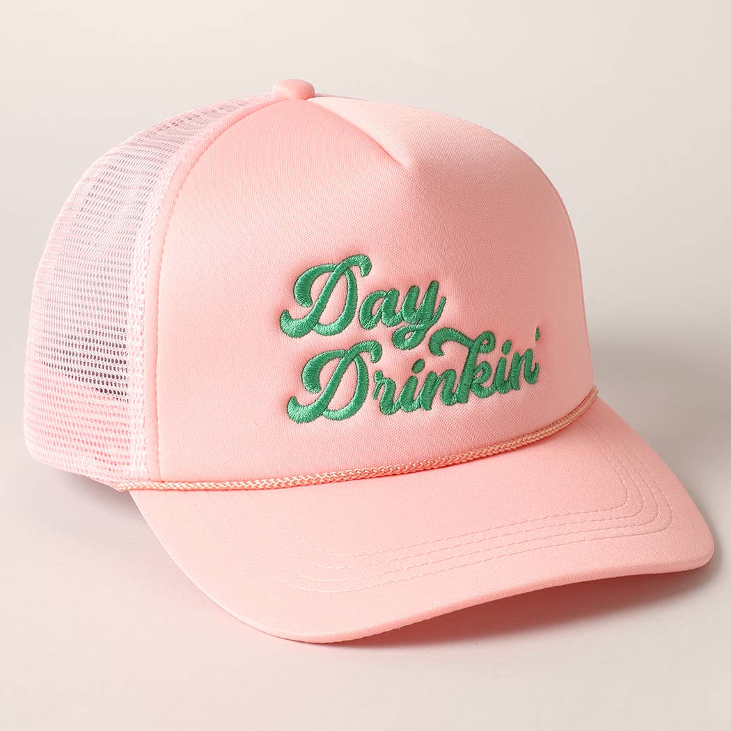 Day Drinkin Embroidery Mesh Back Trucker Hat