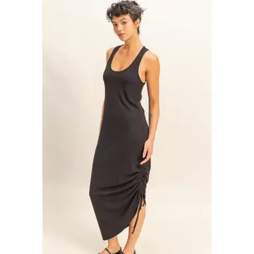 Scoop Neck Side Tie Dress