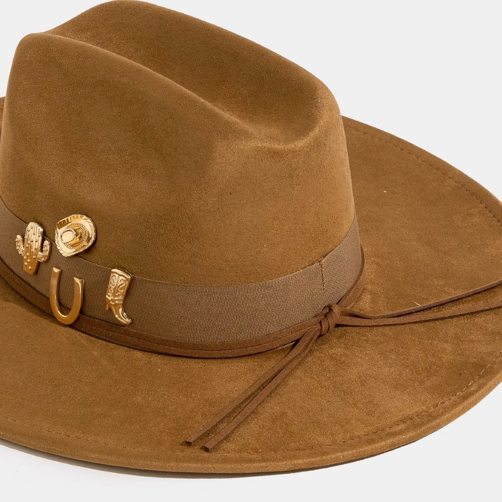 Western Cowboy Charms Flat Brim Hat