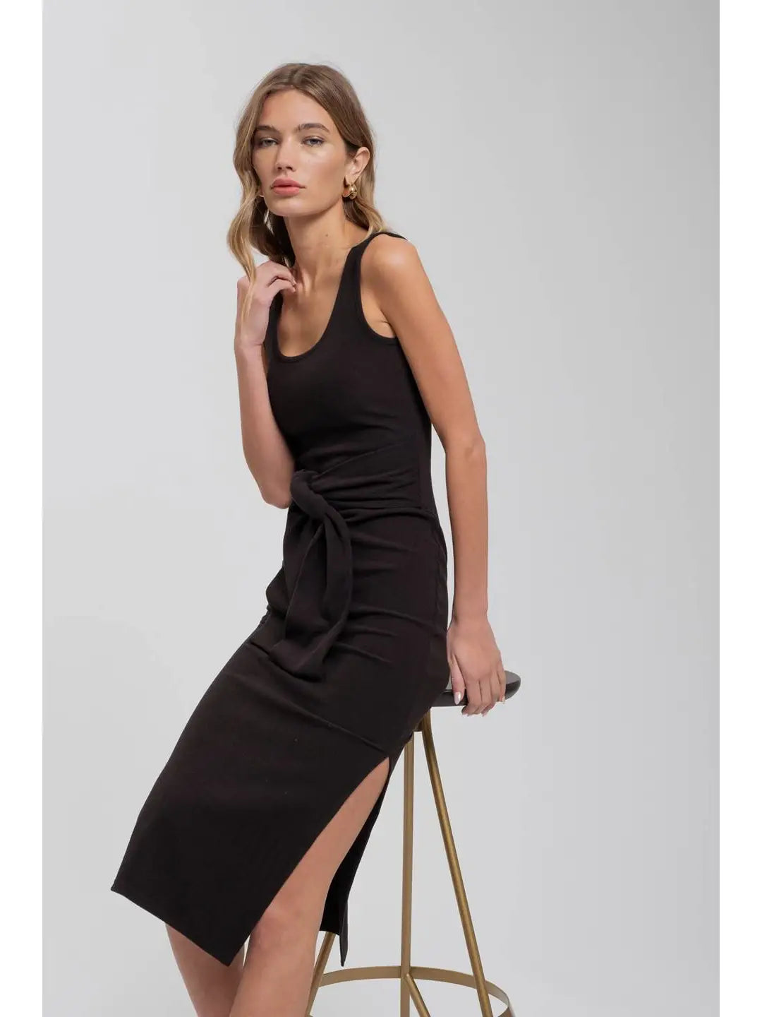 Back Midi Tie Dress