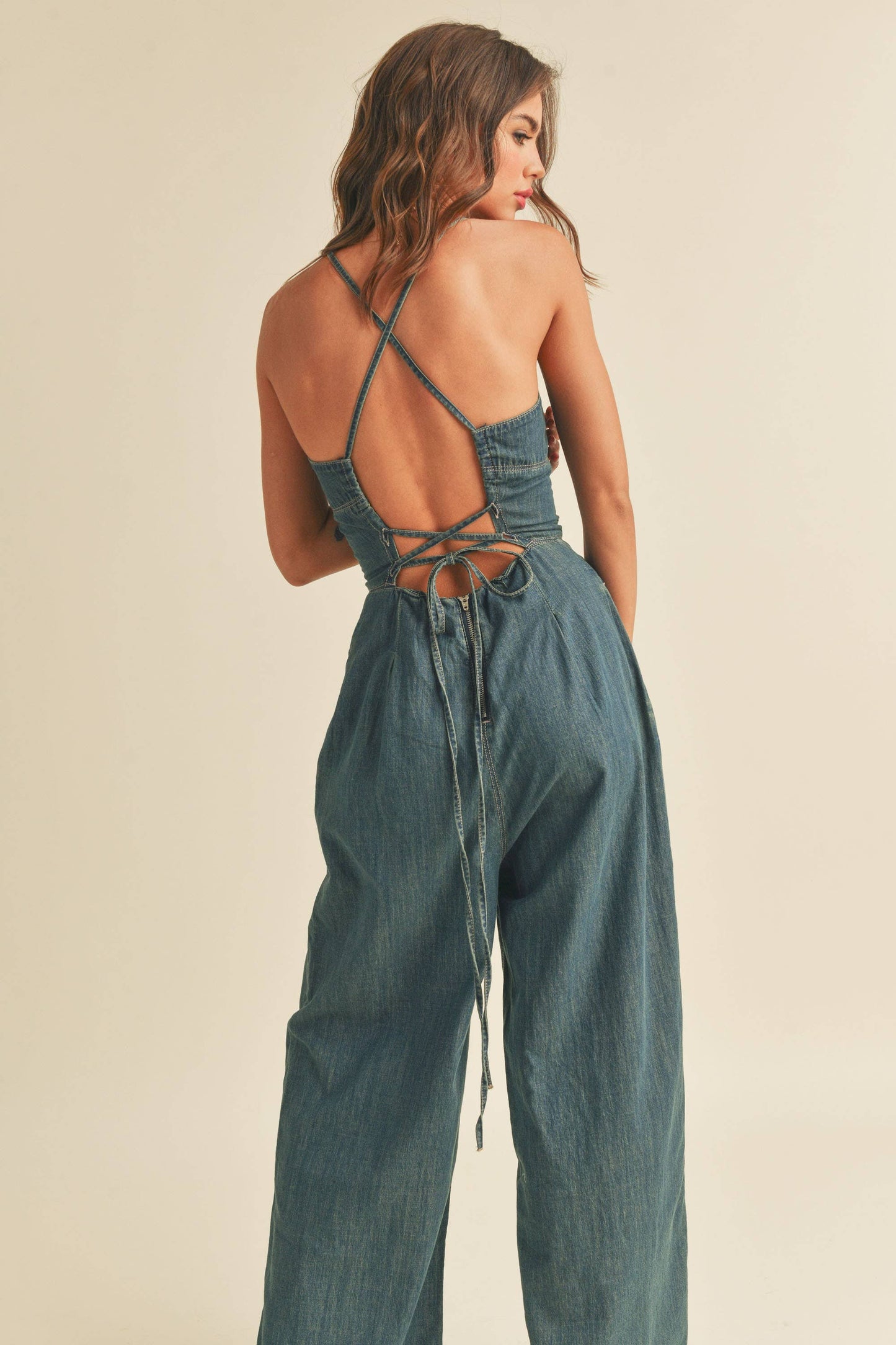 BRANDY WASHED DENIM JUMPSUIT