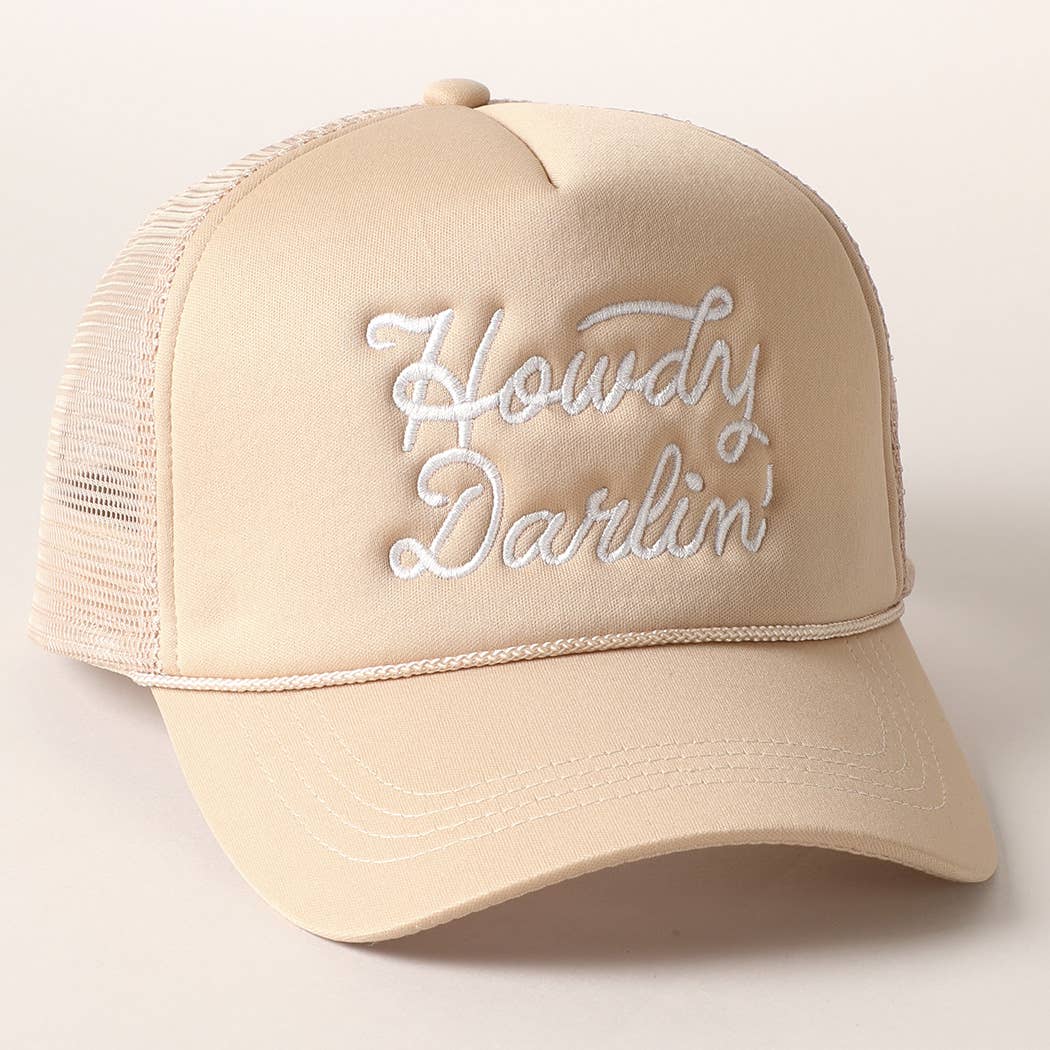 Howdy Darlin' Embroidered Mesh Back Trucker Cap