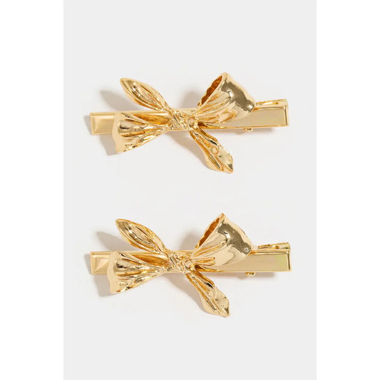 Gold Mini Bow Clips