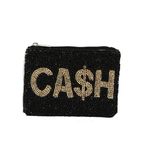 CA$H beaded coin purse