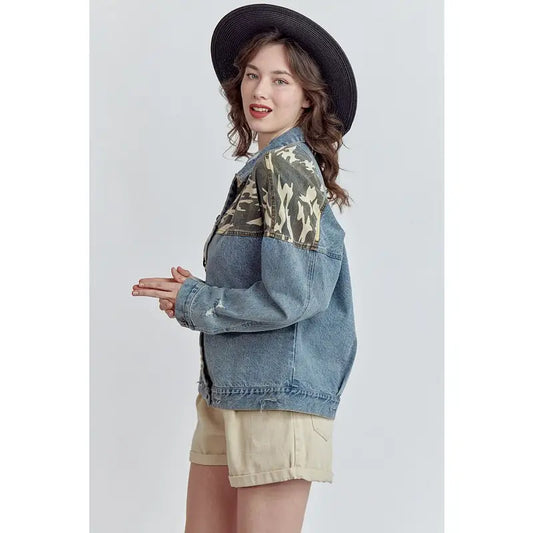 Camo Denim Button Down