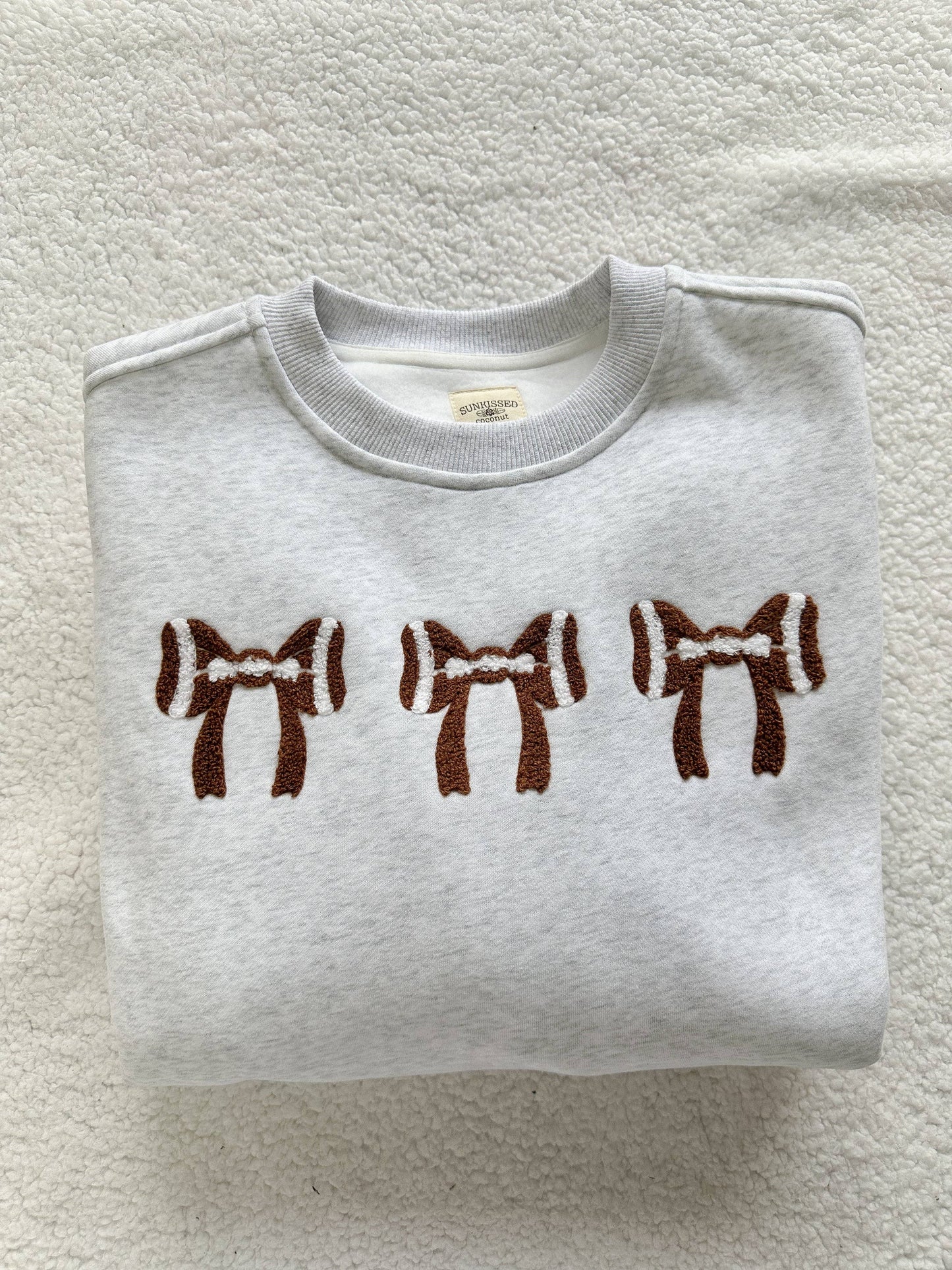 Football Coquette Bows Embroider Sweatshirt