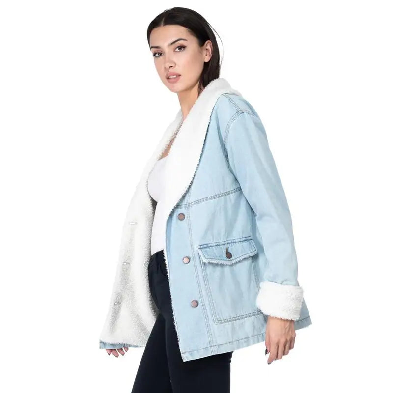 Oversize Jacket with Sherpa Lining