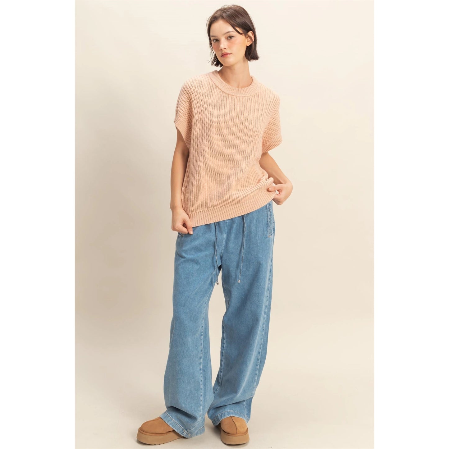 Short Sleeve Oversized Casual Sweater