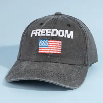 Freedom American Flag Embroidered Baseball Cap