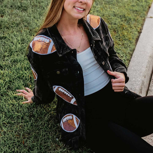 Sequin FOOTBALL CORDUROY Shacket