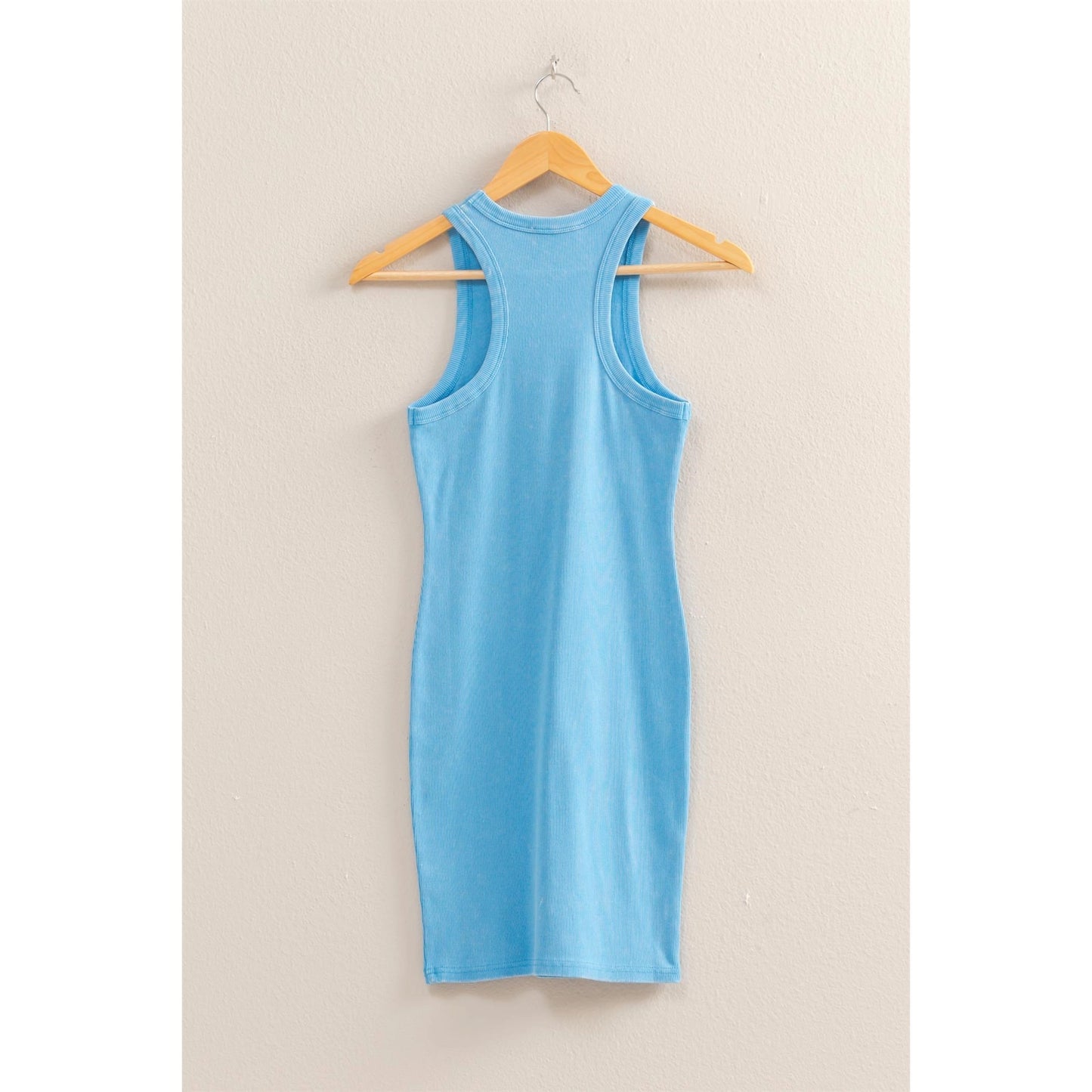 Acid Washed Ribbed Mini Dress