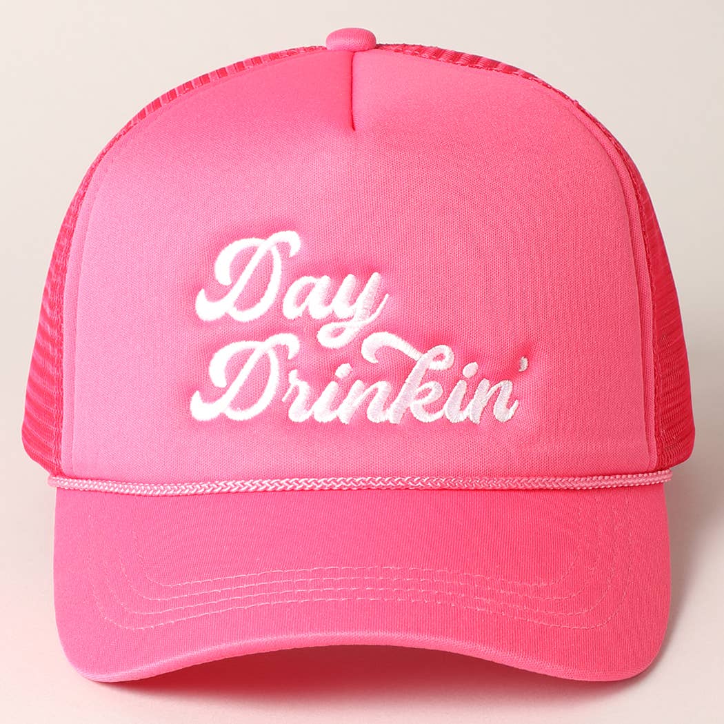 Day Drinkin Embroidery Mesh Back Trucker Hat