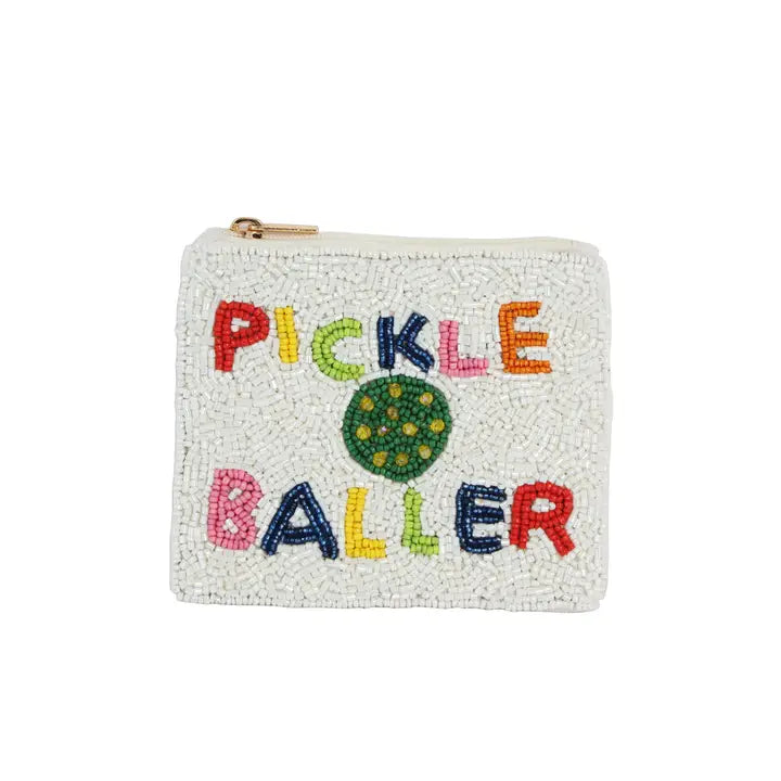 Pickleballer beaded coin purse