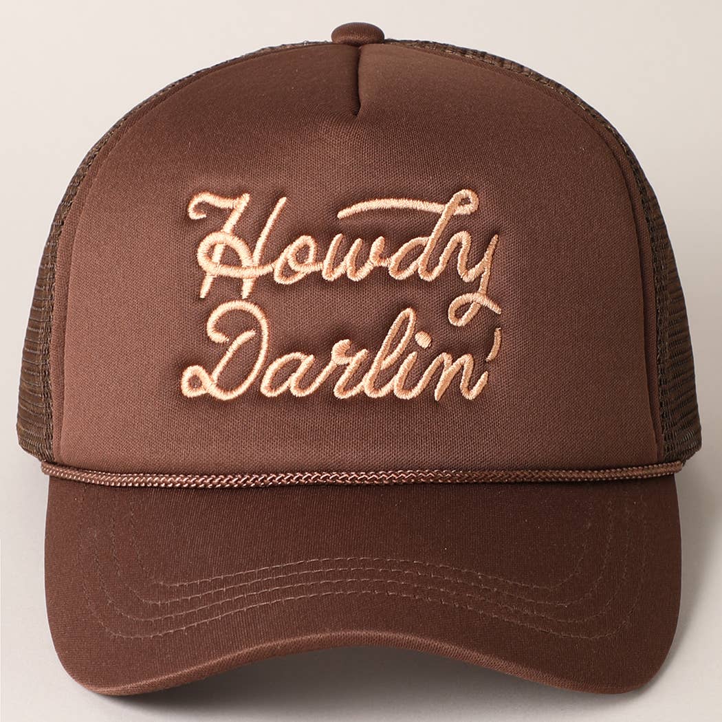 Howdy Darlin' Embroidered Mesh Back Trucker Cap