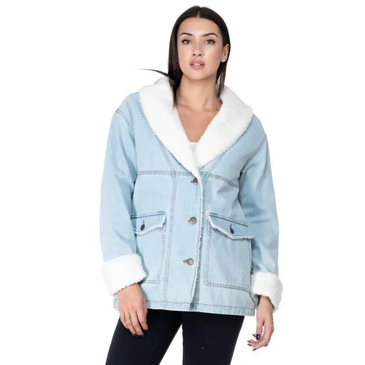 Oversize Jacket with Sherpa Lining