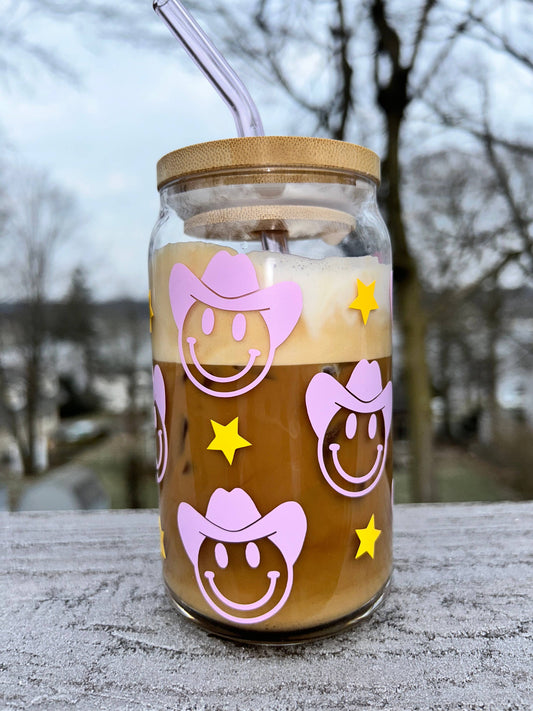 Cowboy Beer Can Glass, Western Glassware