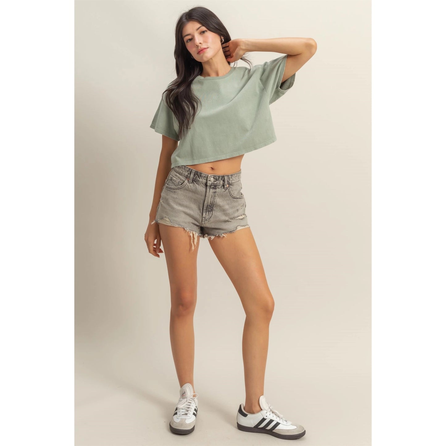 Washed Cropped Tee