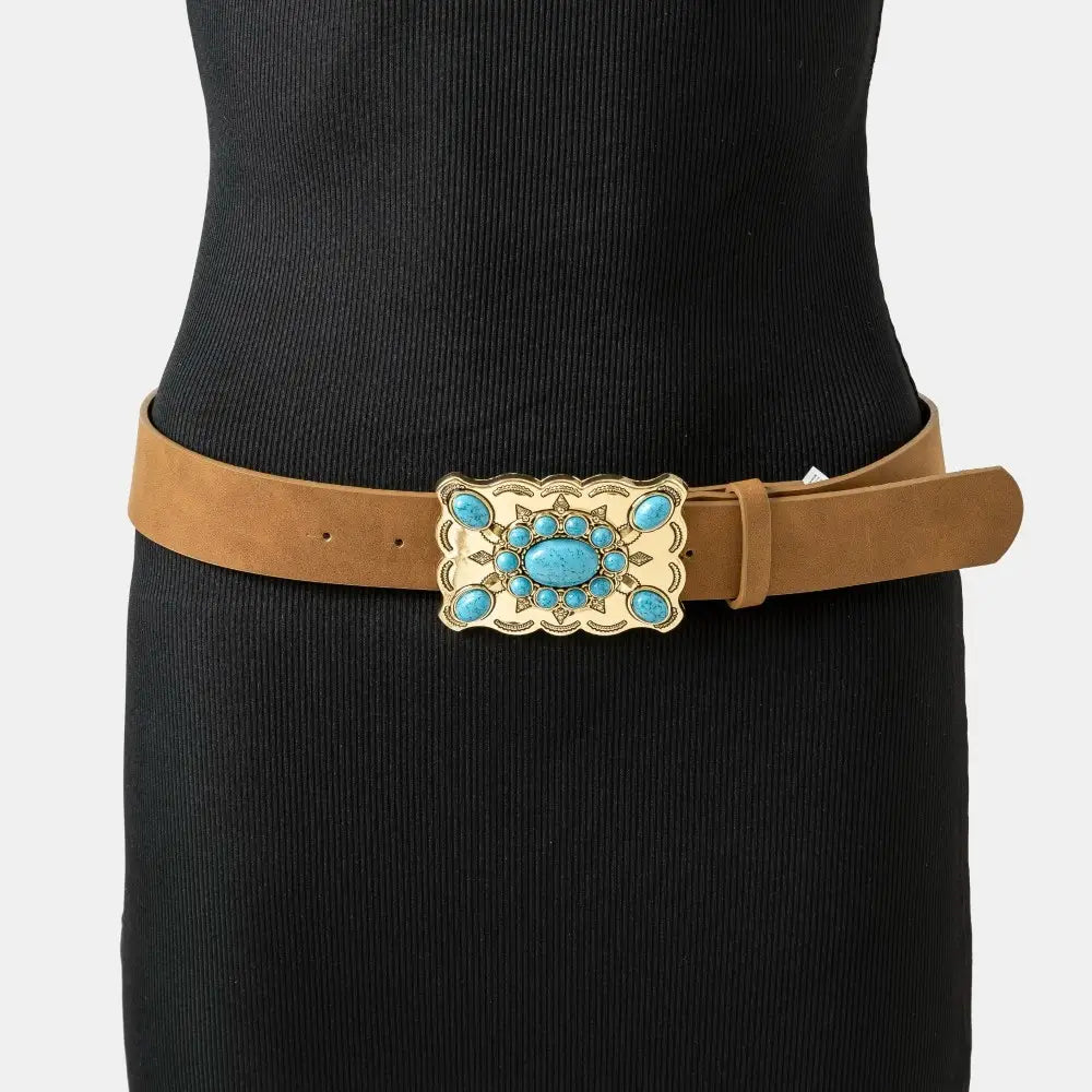 Large Stone Ornate Buckle Belt