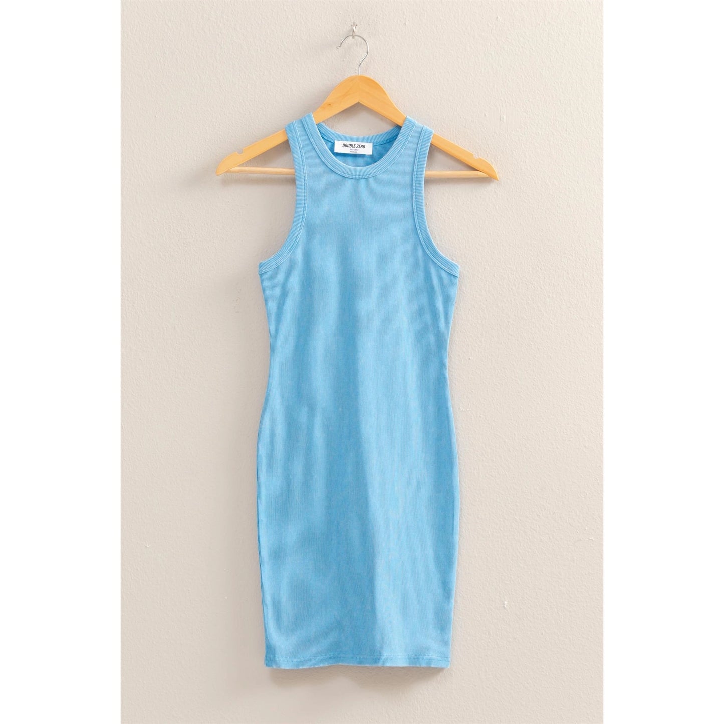 Acid Washed Ribbed Mini Dress