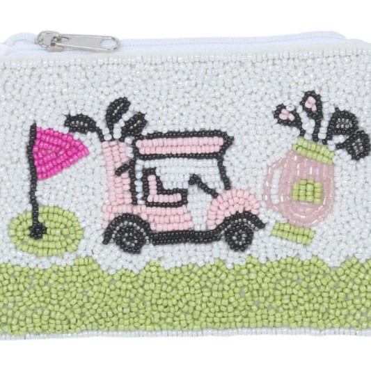 pink golf cart coin purse