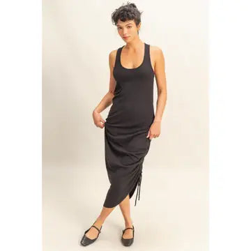 Scoop Neck Side Tie Dress