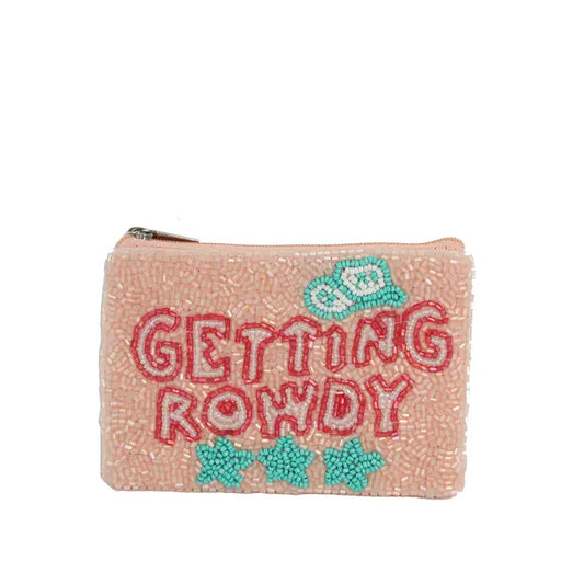 Getting Rowdy beaded coin purse