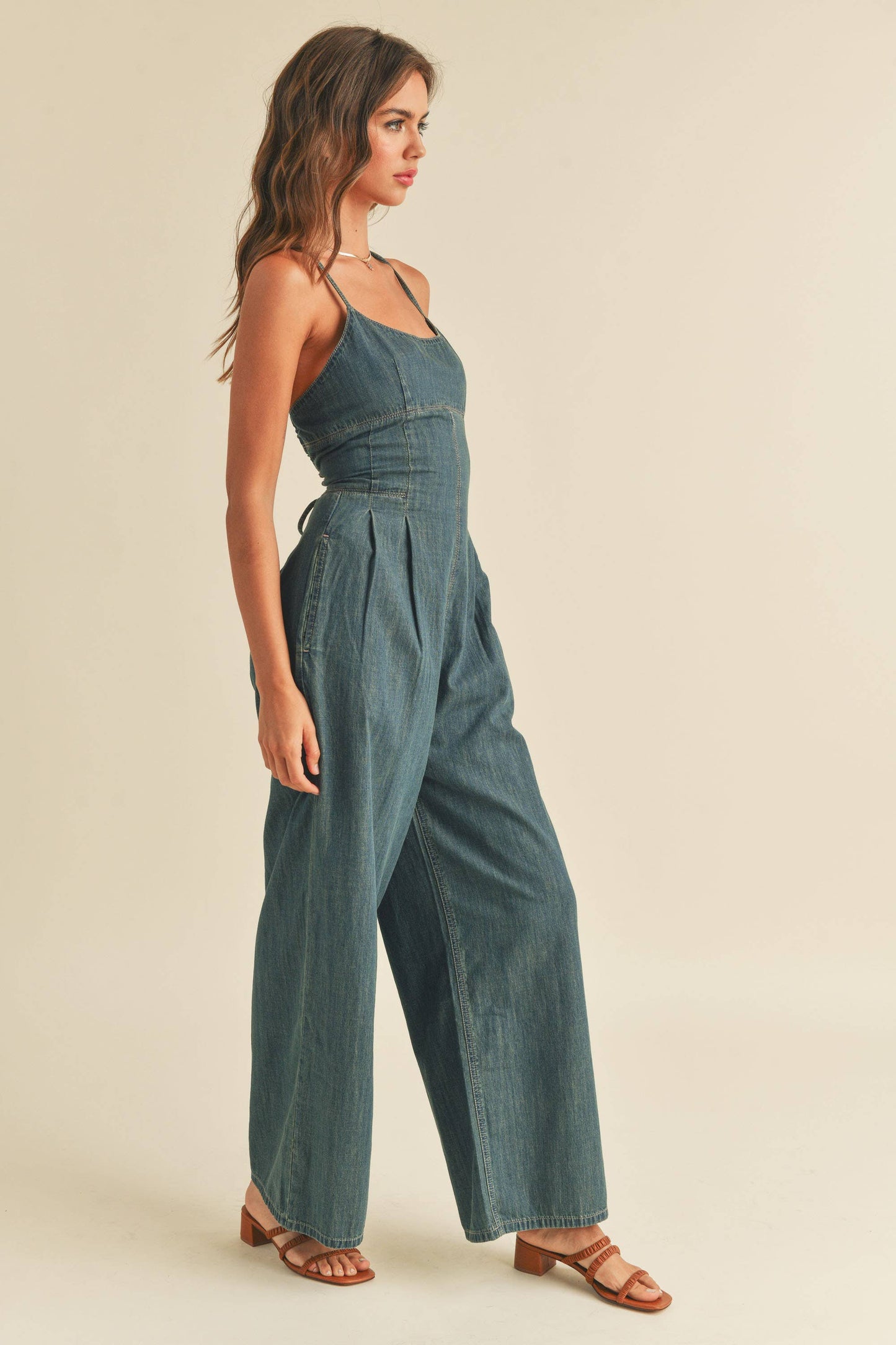 BRANDY WASHED DENIM JUMPSUIT