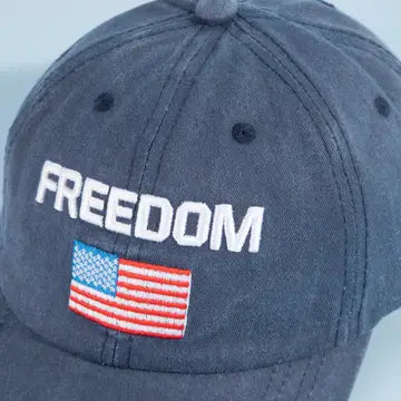 Freedom American Flag Embroidered Baseball Cap