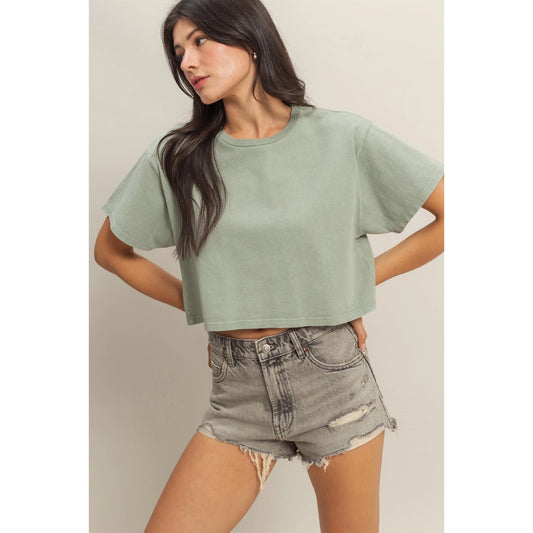 Washed Cropped Tee