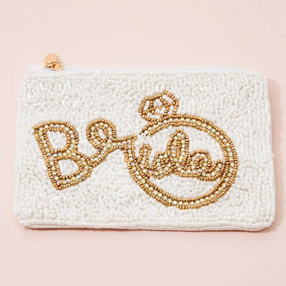 Bride and Ring beaded coin purse