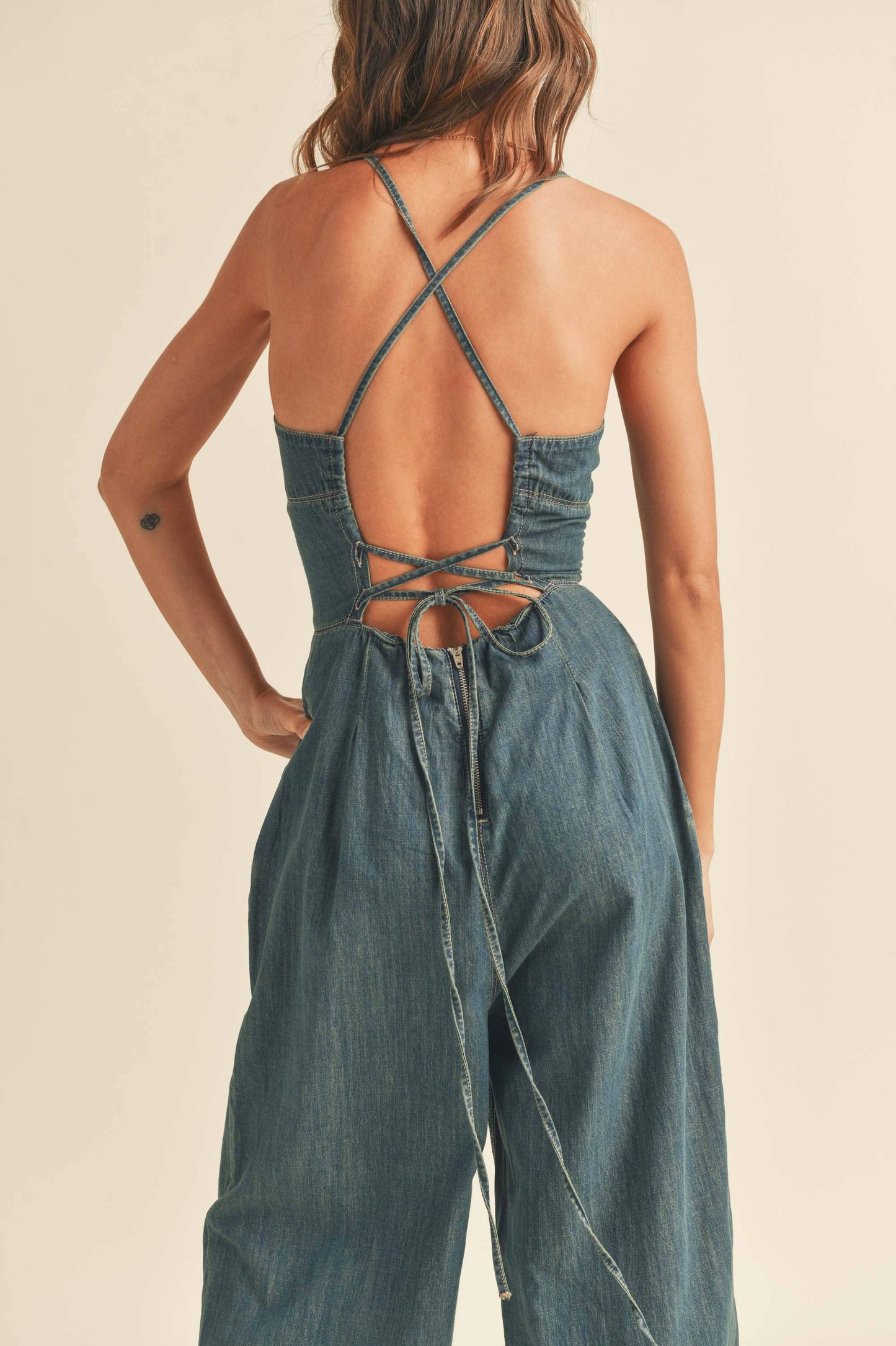 BRANDY WASHED DENIM JUMPSUIT