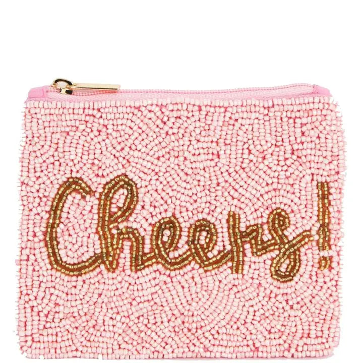 Pink Cheers! beaded coin purses