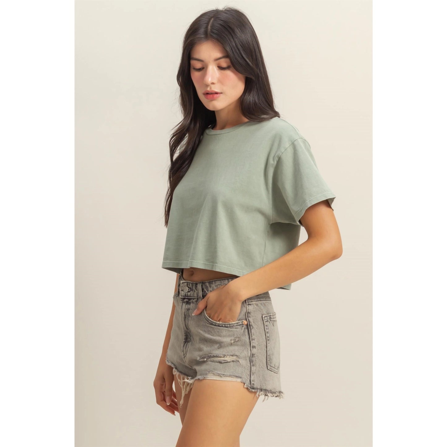 Washed Cropped Tee