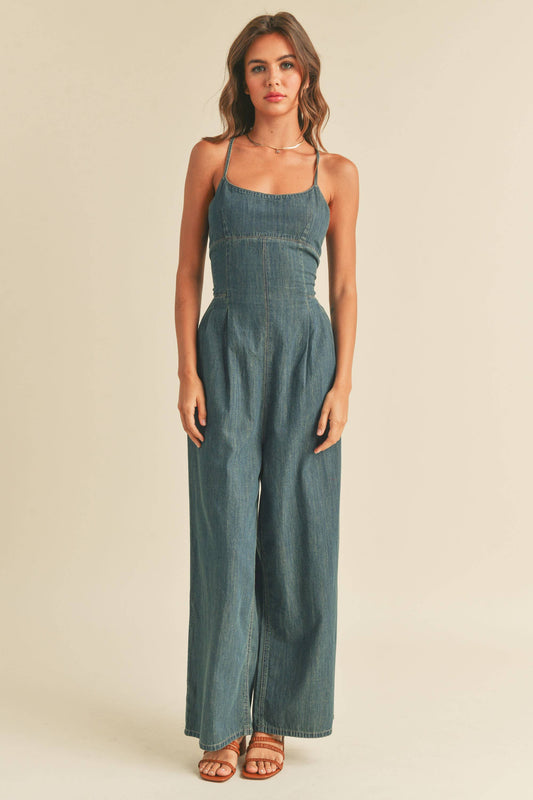 BRANDY WASHED DENIM JUMPSUIT