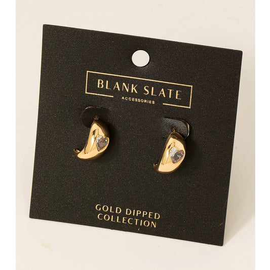 Gold Dipped Mini Heart Earrings