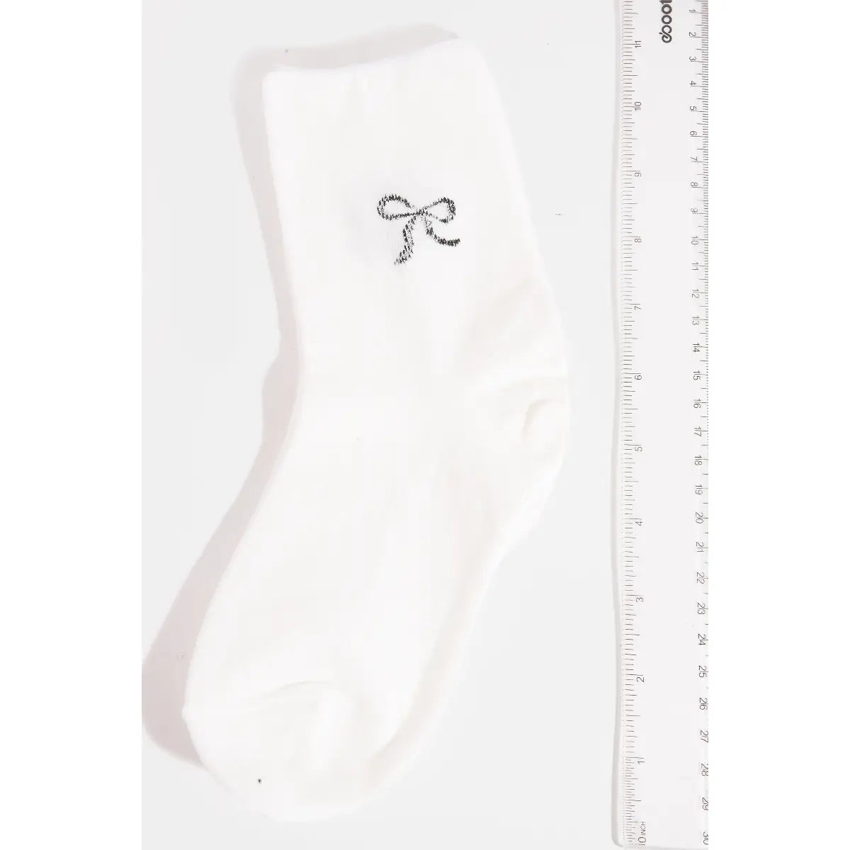 Silver Ribbon Embroidered Socks