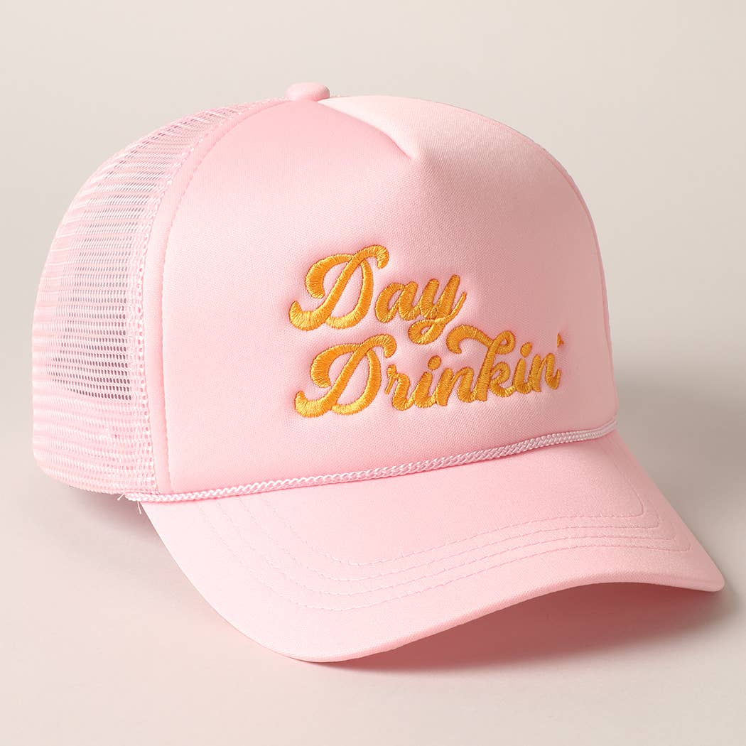 Day Drinkin Embroidery Mesh Back Trucker Hat