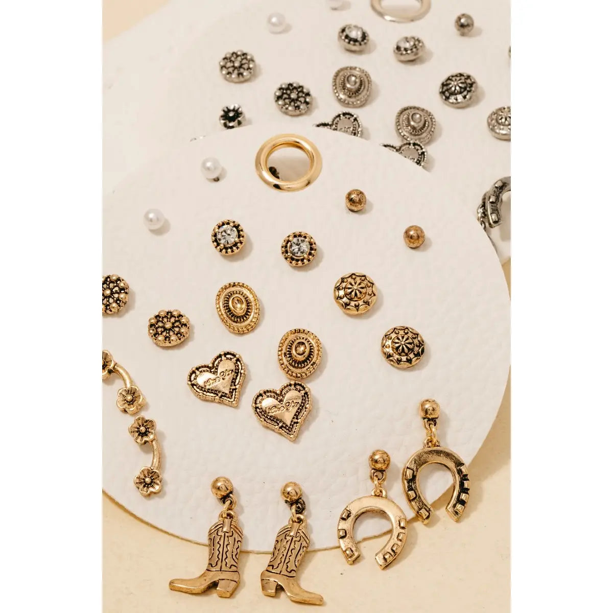 Hearts and Western Earrings Set